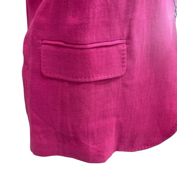 WEEKEND MAX MARA Nalut Linen Canvas Single Breast Blazer Size 8 Fuchsia $575 NWT - Picture 4 of 16